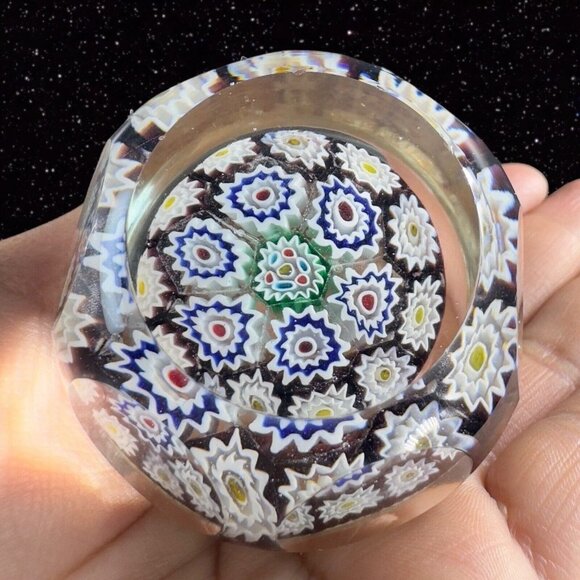 Venetian Paperweight Faceted Complex Italian Millefiori Figurine Perthshire? VTG - Picture 2 of 16
